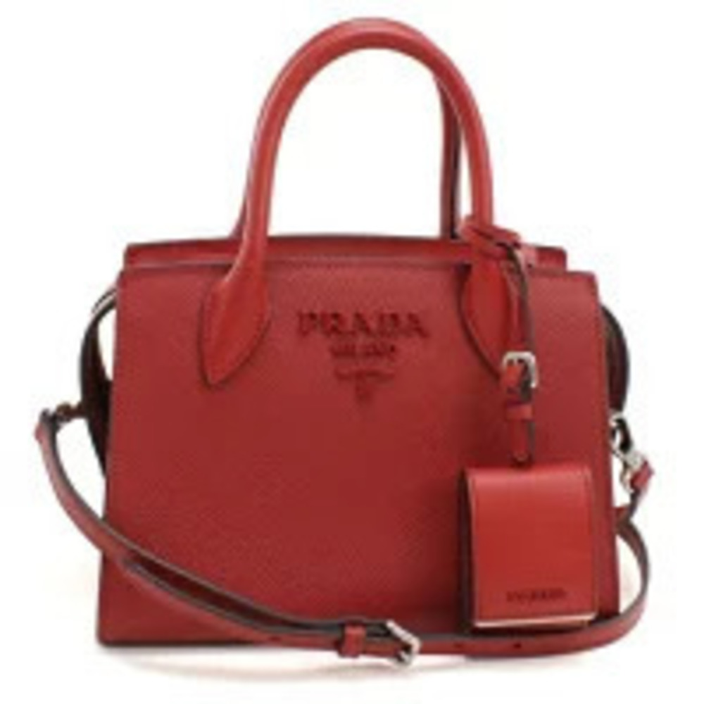 Prada Handbag Saffiano Leather Red
